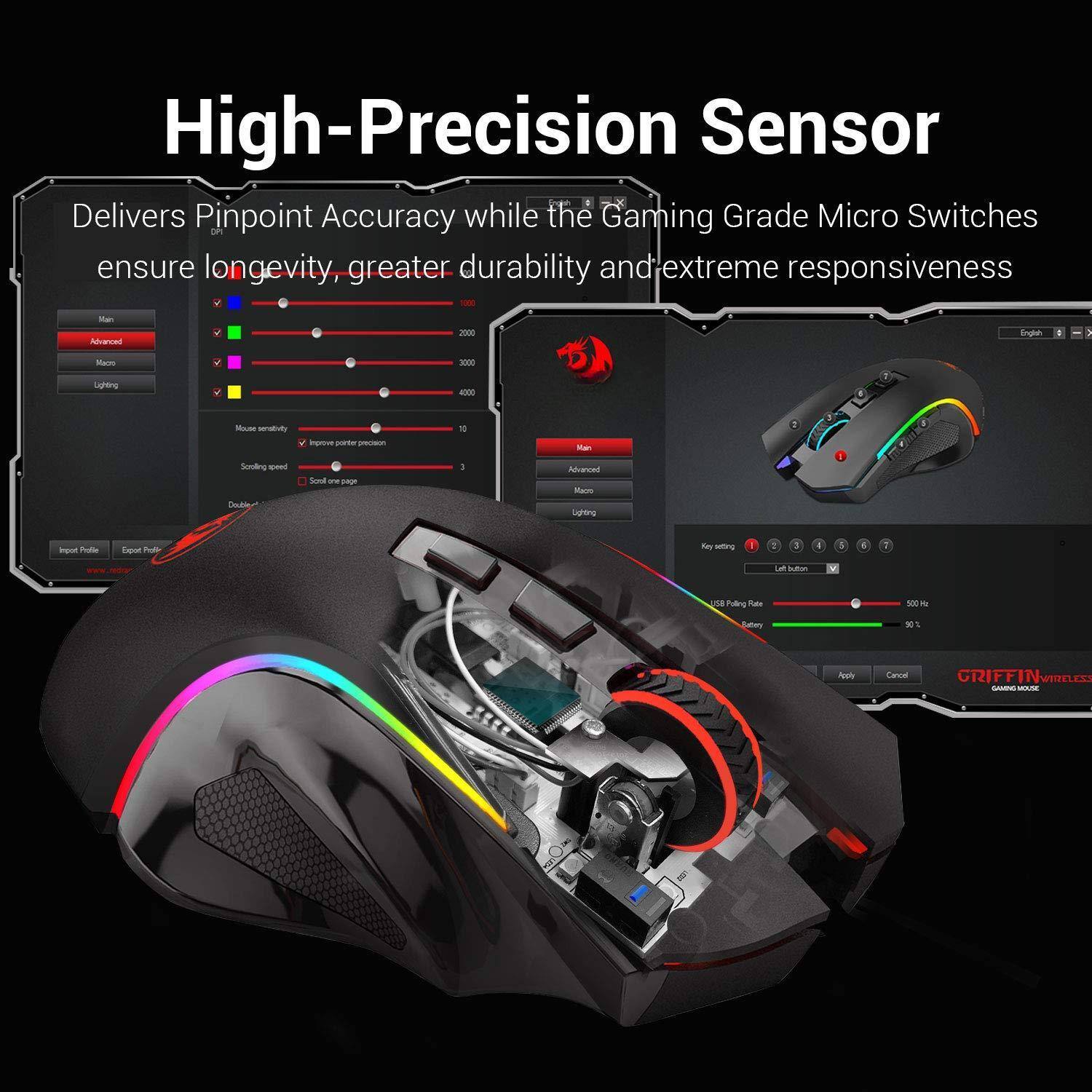 High-Precision Sensor  
Delivers Pinpoint Accuracy while the Gaming Grade Micro Switches ensure longevity, greater durability, and extreme responsiveness.