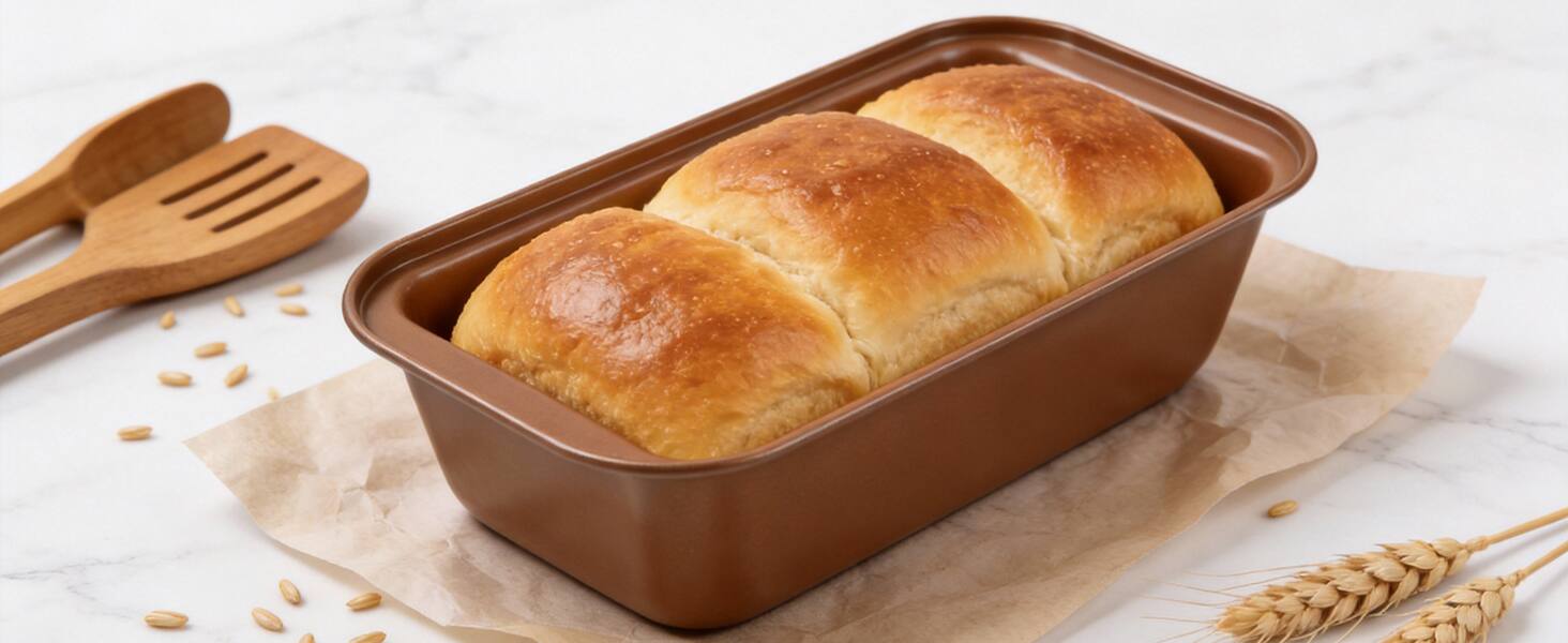 Alt View 9. KOOMADE - KOOMADE 10-Piece Nonstick Carbon Steel Baking Pan Set with Cookie Sheets, Cake Pans, Roasting Pan & More - antique bronze gold.