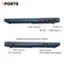 I PORTS R USB Type-A USB Type-C Headphone/microphone combo USB Type-A AC smart pin Multi-format SD media card reader