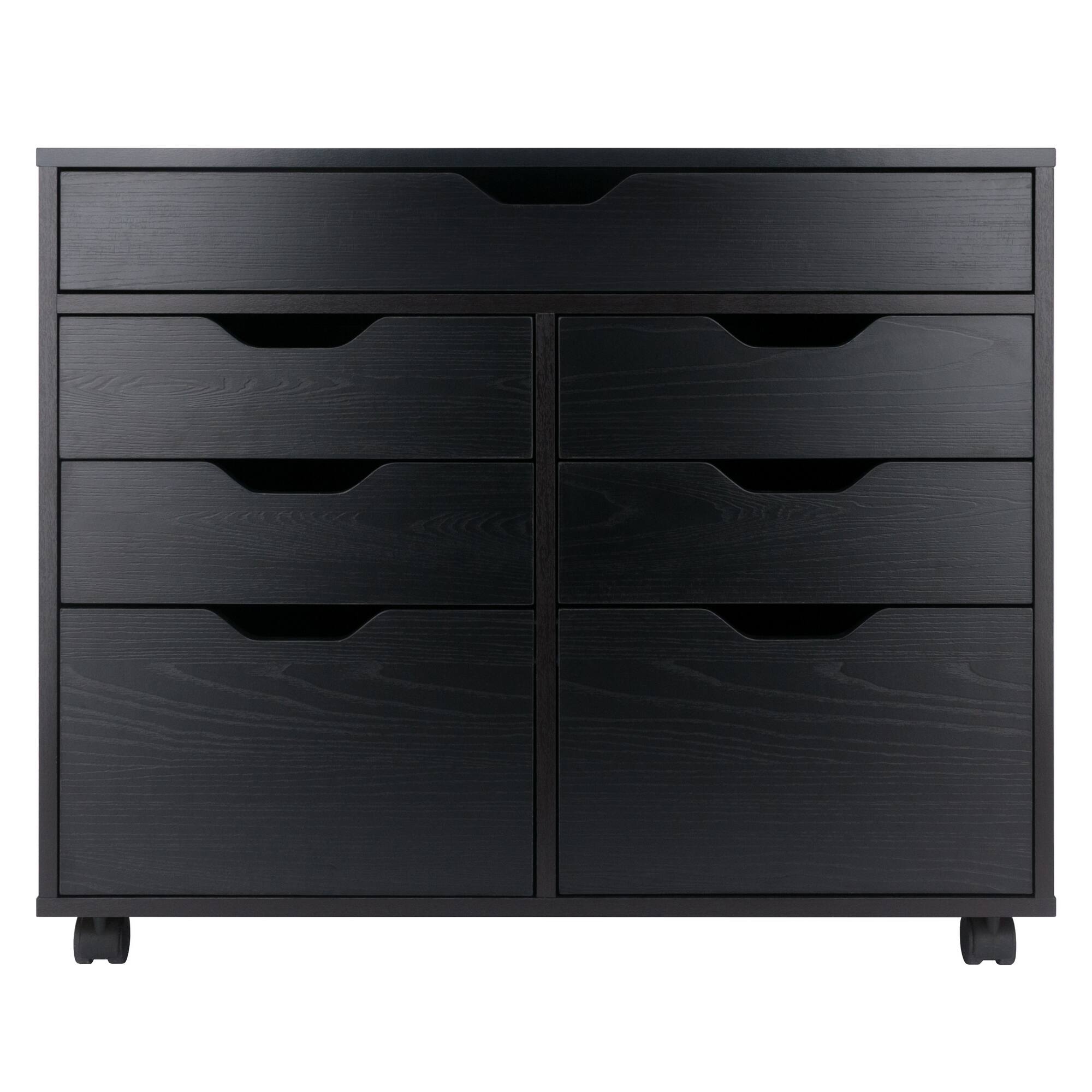 Winsome Wood Halifax 5 Drawer Multi Storage Mobile Cabinet Black - Best Buy