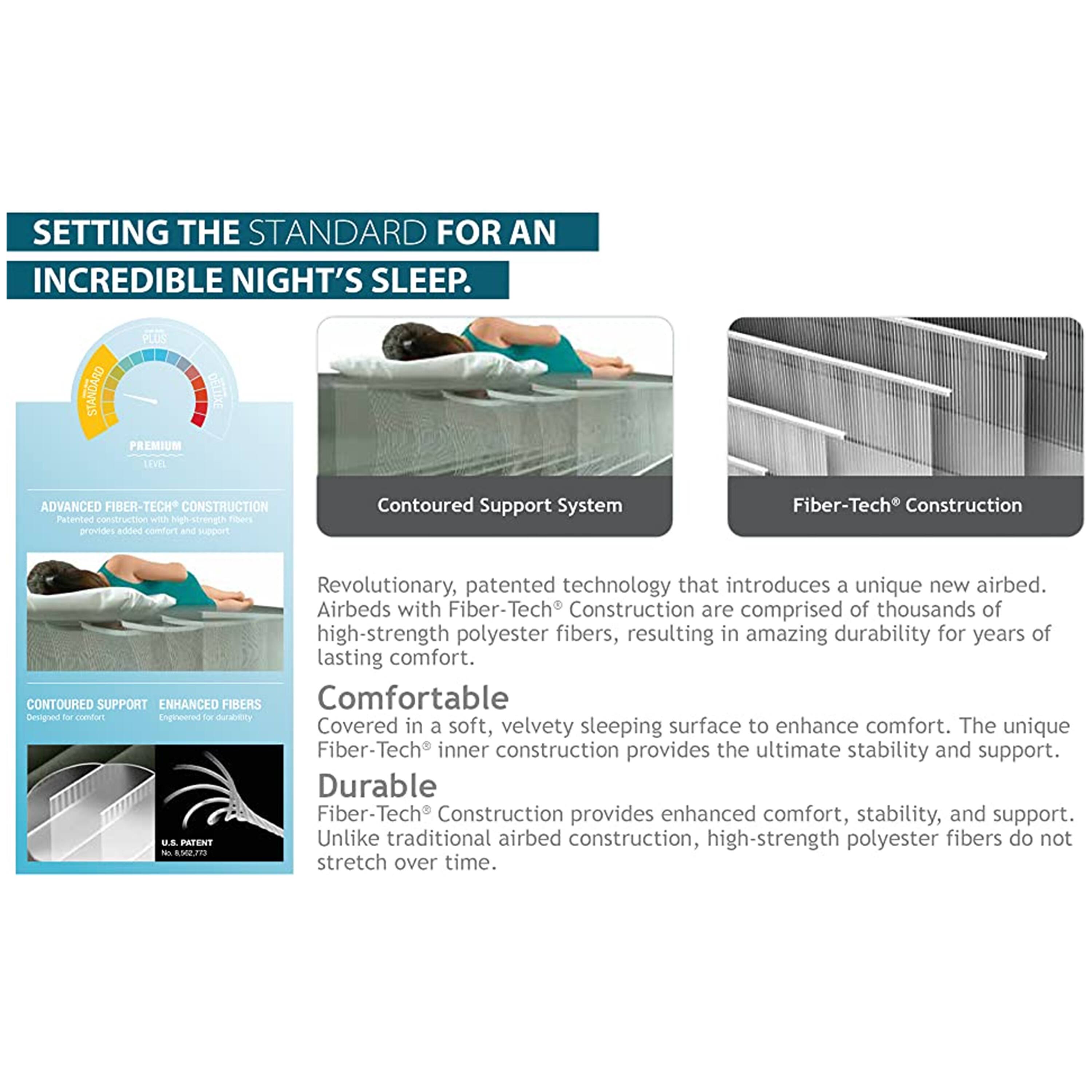 Alt View 17. Intex - Dura Beam Pillow Rest Classic Queen Airbed Mattress with Built In Pump - Blue.