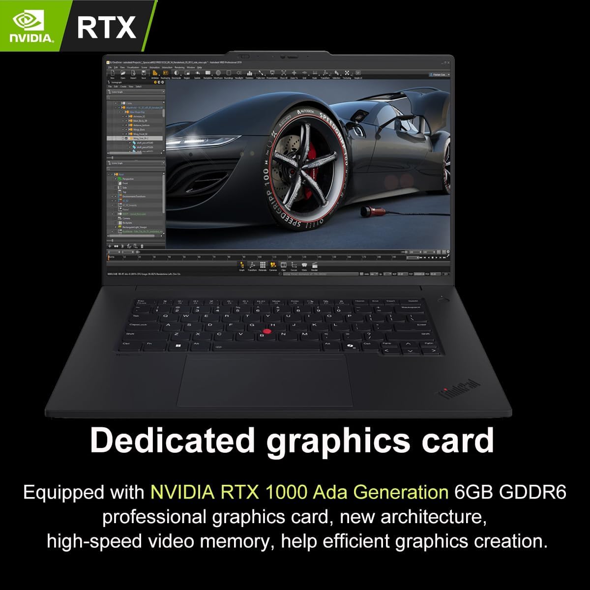 NVIDIA RTX 1000 Ada Generation 6GB GDDR6 professional graphics card, new architecture, high-speed video memory, help efficient graphics creation.