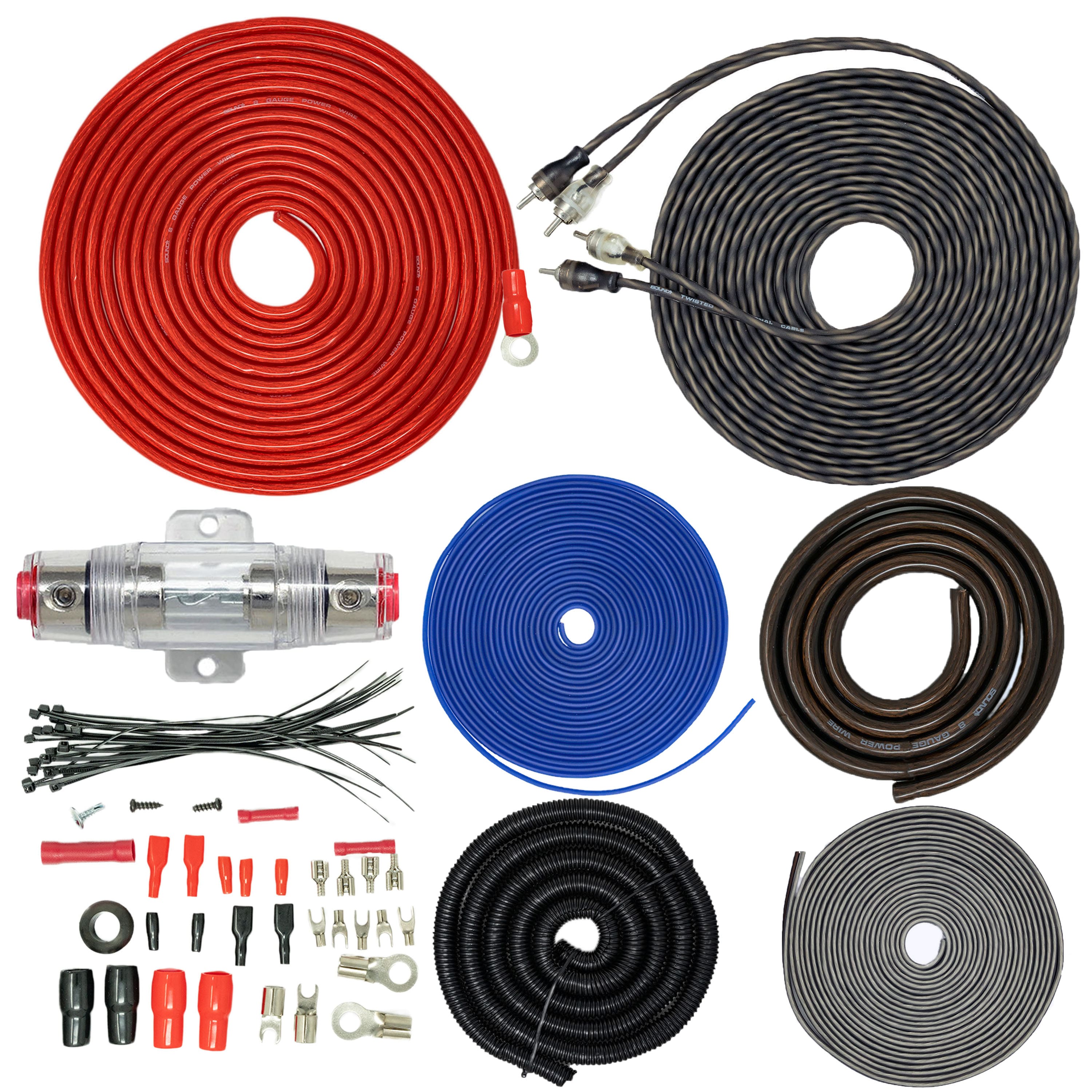 SoundBox - ECK8, 8 Gauge 2 Channel Complete Amplifier Install Wiring Kit - 1500W price history on PriceWatchPro