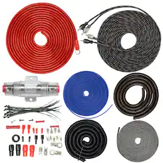 Front. SoundBox - SoundBox ECK8, 8 Gauge 2 Channel Complete Amplifier Install Wiring Kit - 1500W.