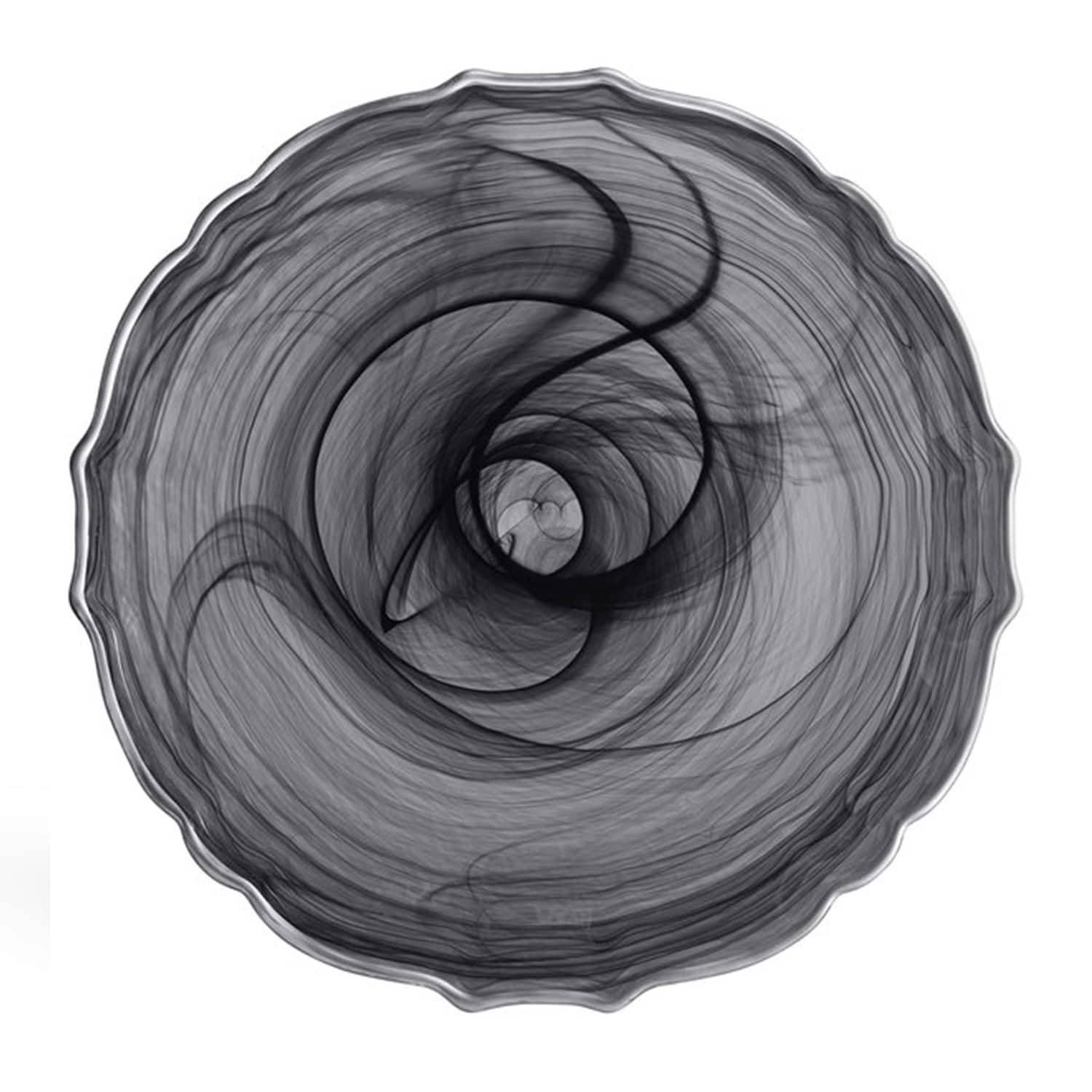 Alabaster Scallop Charger Plate with Silver Rim by American Atelier - Black