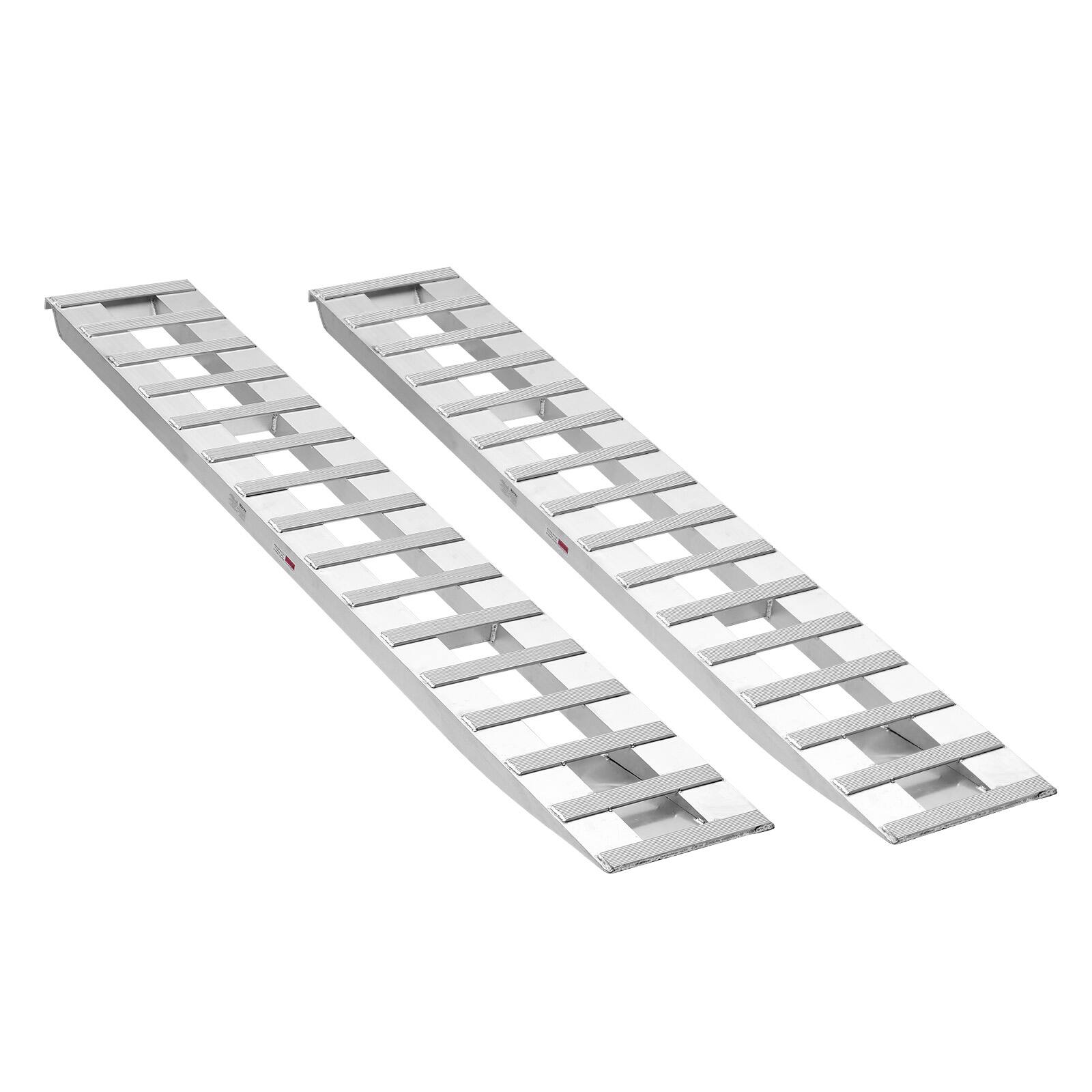Alt View 5. VEVOR - Loading Ramps, 2 Pcs 94 x 15 in, Durable Aluminum and Heavy-Duty Trailer Ramp Set with 16 Anti-Slip Plates, 6000 Lbs - Silver.