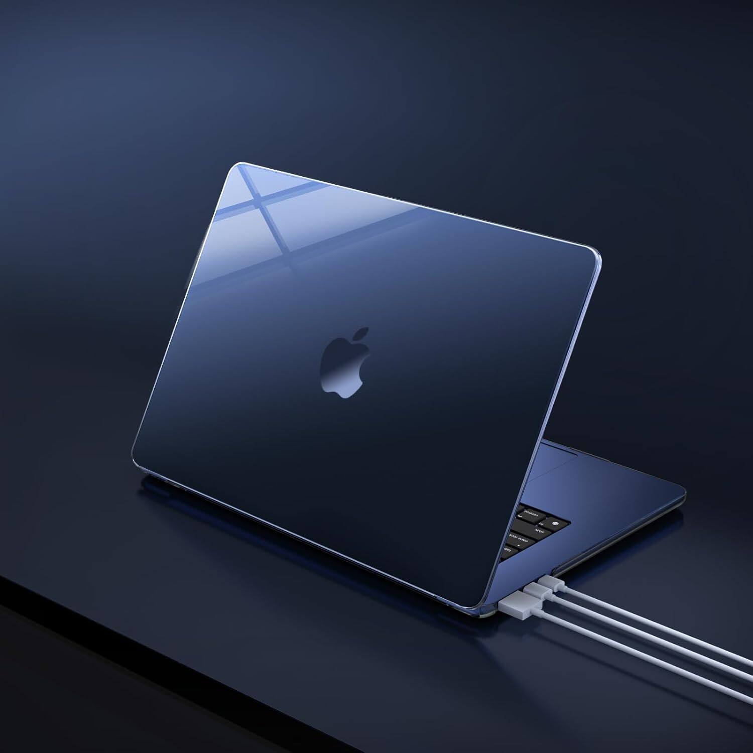 Alt View 3. mosiso - Protective Case with Keyboard Cover & Decals for MacBook Air 13.6 inch M5 A3449 M4 A3240 M3 A3113 M2 A2681 2022-2026 - Crystal Midnight.