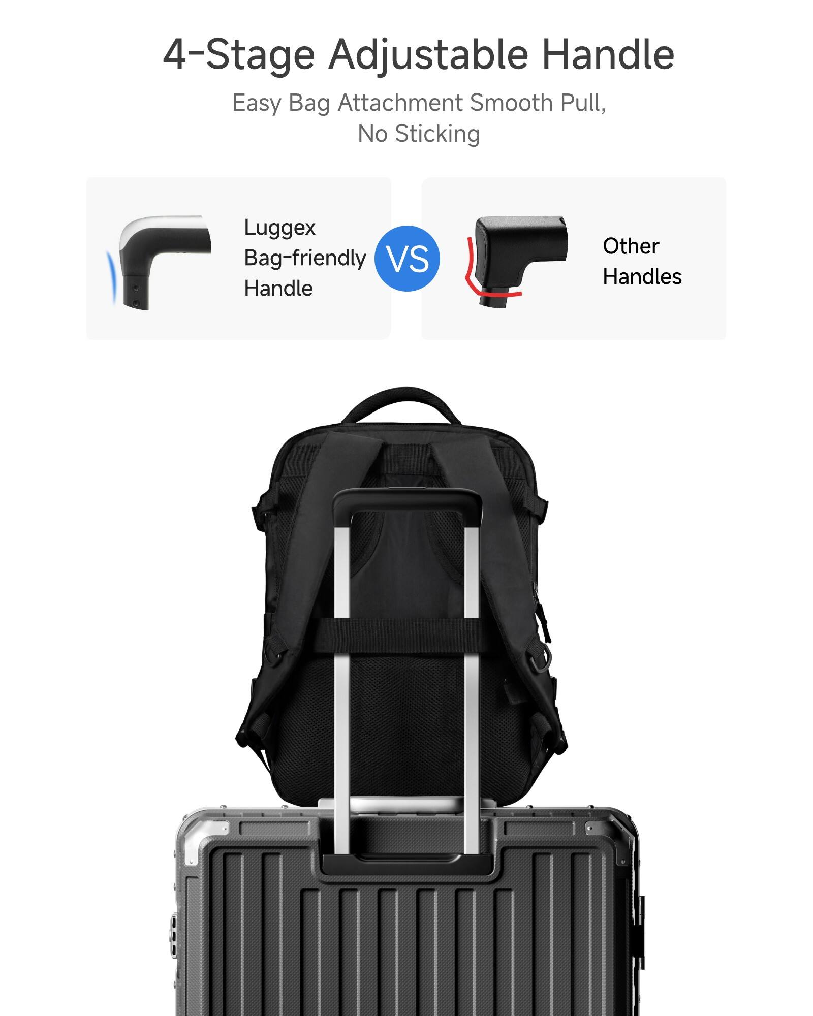 LUGGEX Carry On Aluminum Frame Zipperless Polycarbonate Hardside