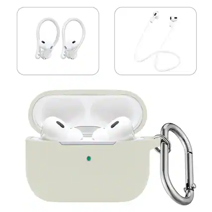 Front. SaharaCase - Apple Airpods Pro 3 Case Kit | Added Accessories | Smooth Silicone | Anti-Shock Material | Venture Series - Lime Stone.