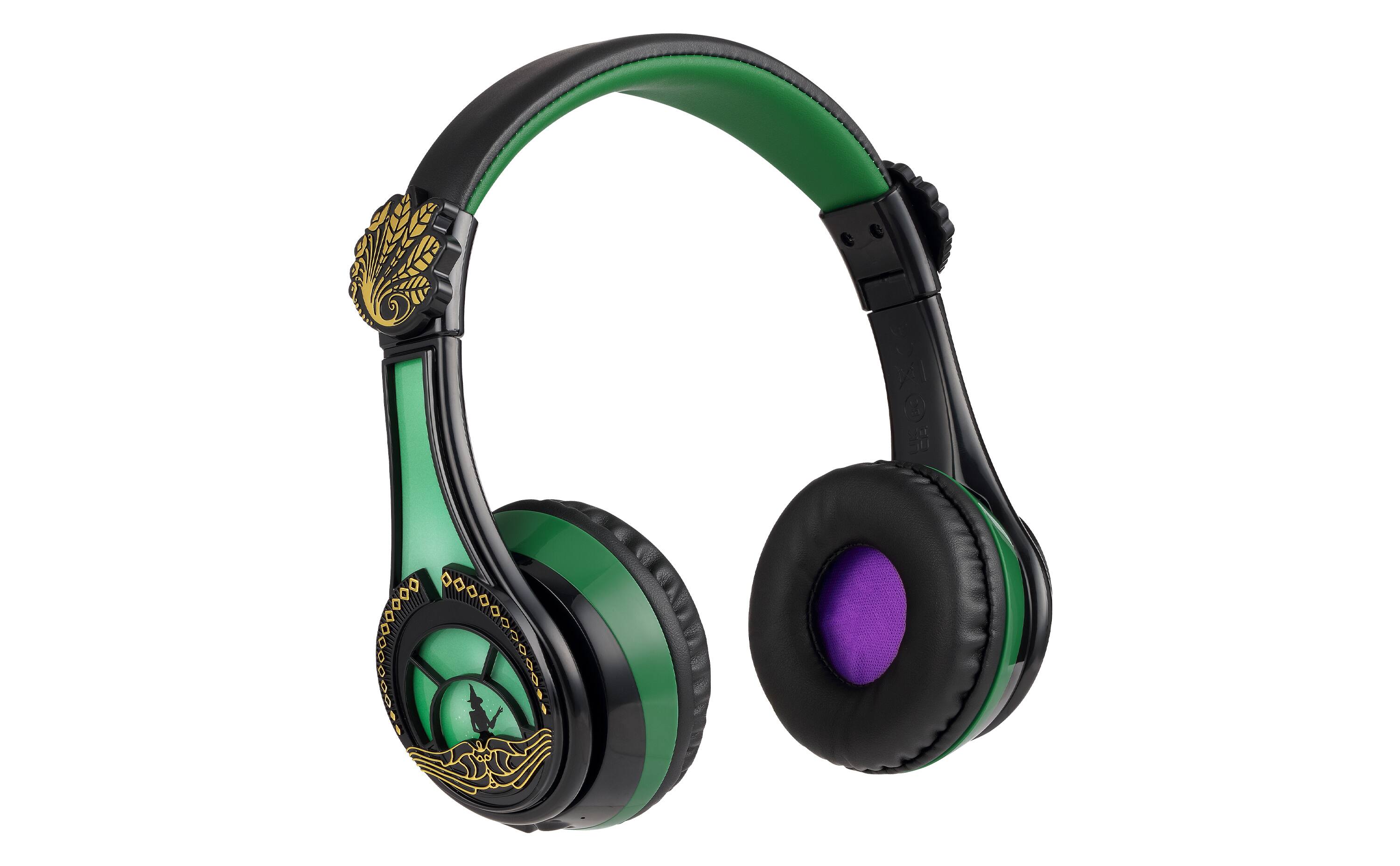 eKids - Wicked Elphaba Bluetooth Headphones for Kids, Wireless Headphones for School, Home, or Travel - Multicolor