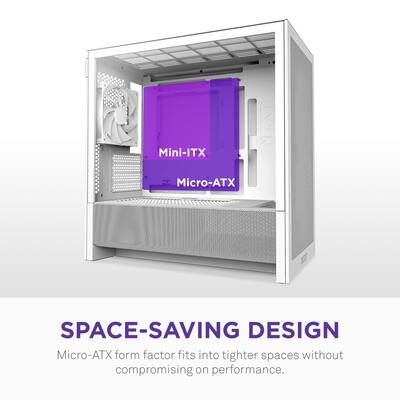 NZXT H3 Flow Micro ATX High Airflow PC Case White CC-H31FW-01 NZXT H3 Flow Micro ATX High Airflow PC Case White CC-H31FW-01