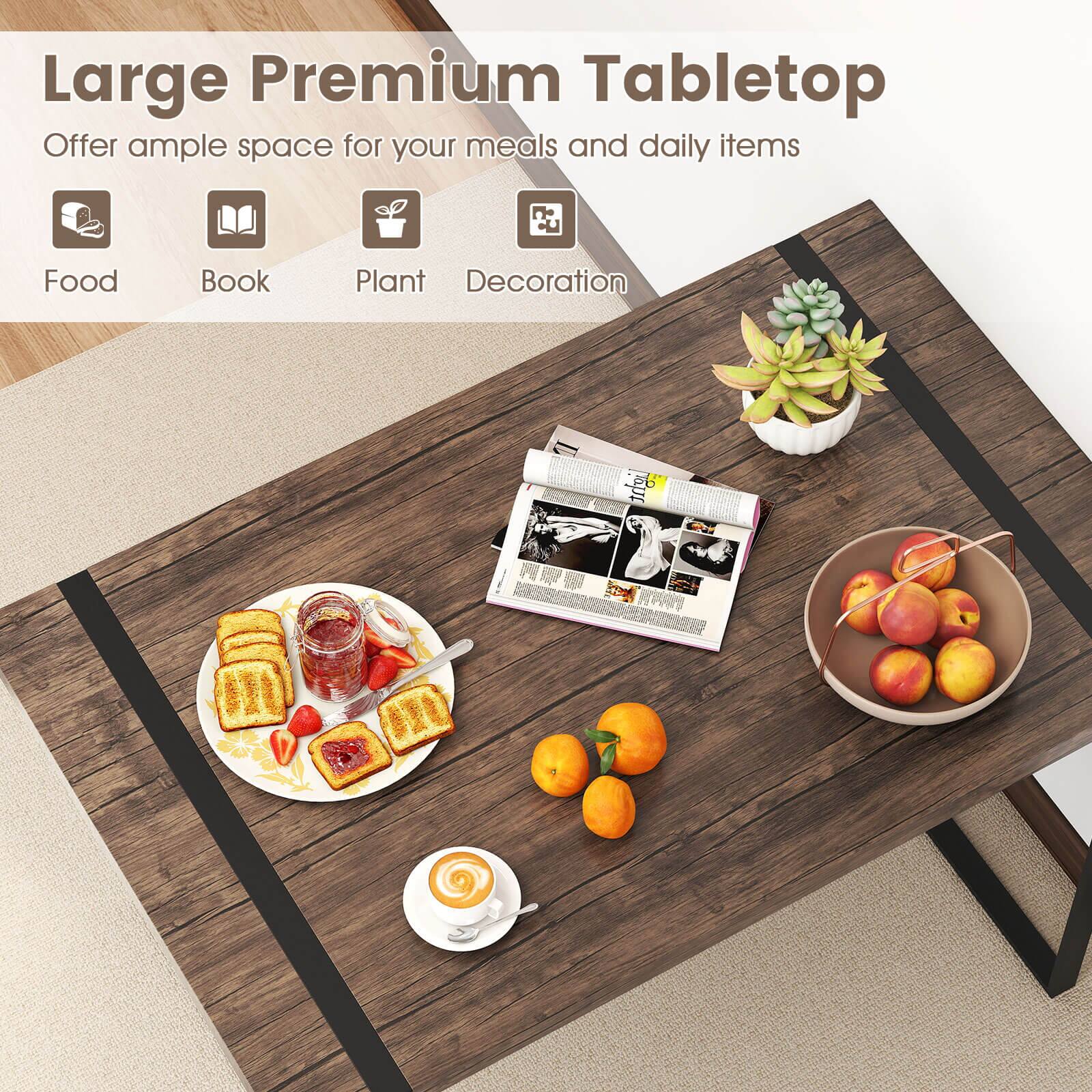 Large Premium Tabletop  
Offer ample space for your meals and daily items  

Food  
Book  
Plant  
Decoration