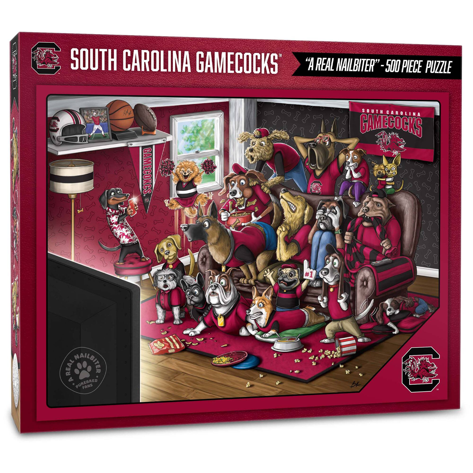 YouTheFan - South Carolina Gamecocks Purebred Fans 18'' x 24'' A Real Nailbiter 500-Piece Puzzle - Multicolor