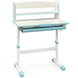 Kadyn - Height Adjustable Kids Study Desk with Tilt Desktop- Small Folding Table for Crafts, Snack Time, Homeschooling - Blue