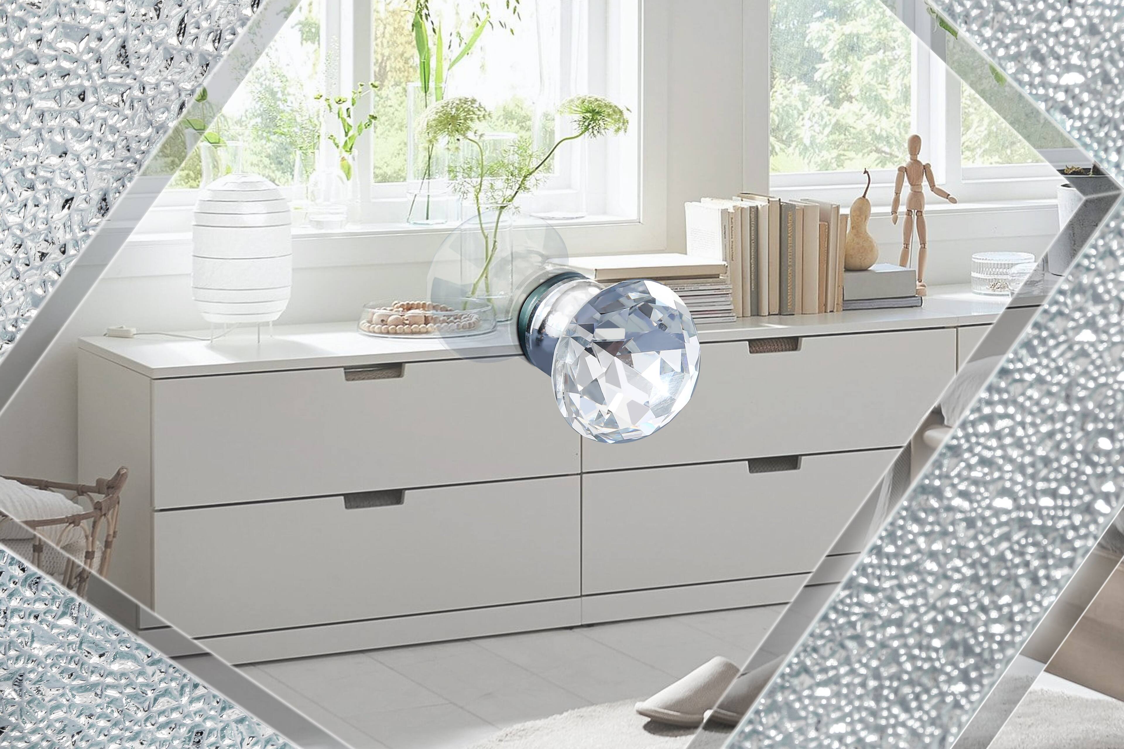 Alt View 4. APRILSOUL - 47 Inch Mirror TV Console Diamond Glass Doors for 50 Inch TV Living Room Bedroom - Silver.