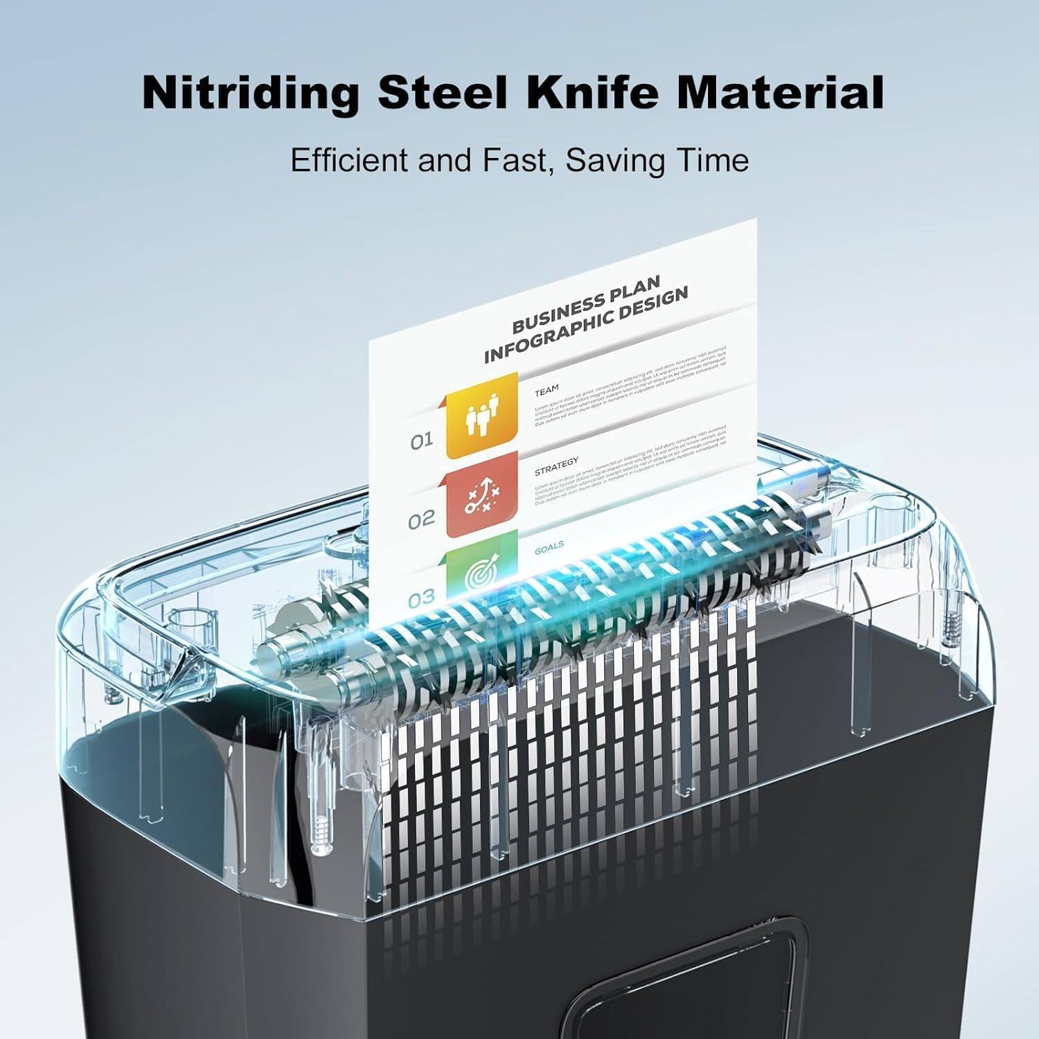 Nitriding Steel Knife Material  
Efficient and Fast, Saving Time  

BUSINESS PLAN INFOGRAPHIC DESIGN  

01 TEAM  
02 STRATEGY  
03 GOALS