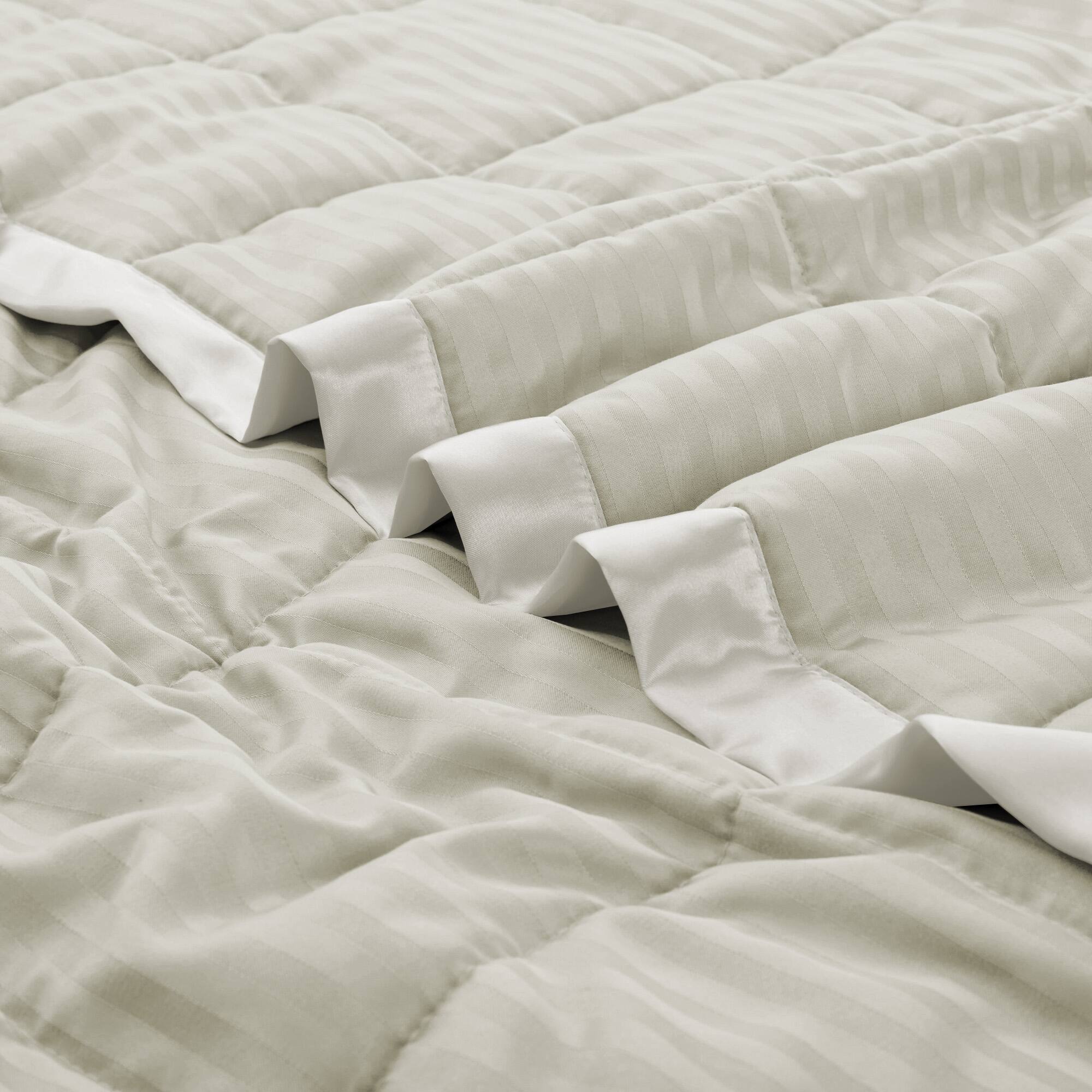 Alt View 1. Nest - Peace Nest Hotel Quality Luxury All Season Jacquard Soft Bed Blanket with Satin Trim Cozy and Warm - Sand Shell.