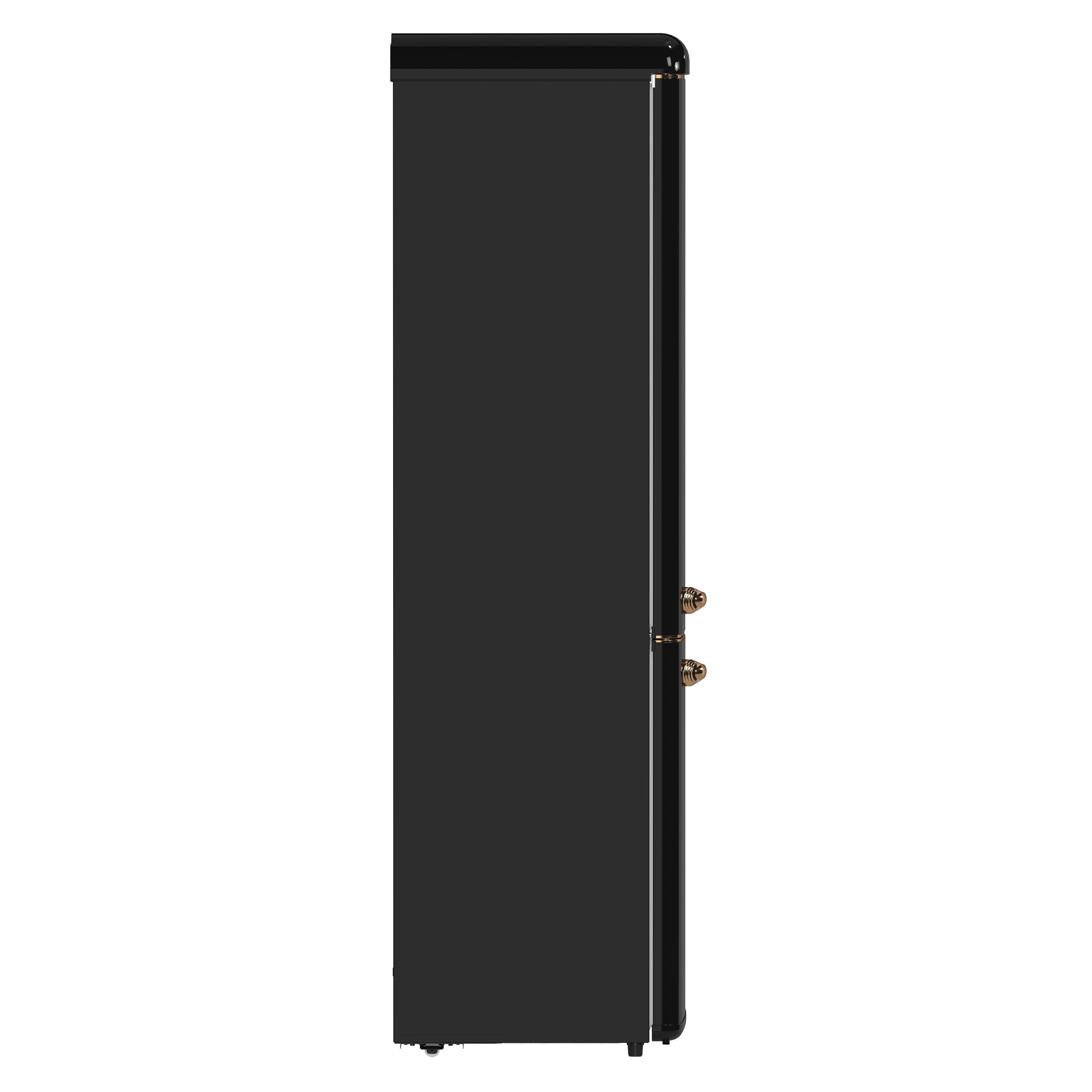 Left. Forno Appliances - Storico 9 Cu. Ft. Retro Compact Refrigerator with Bottom-Freezer - Black.