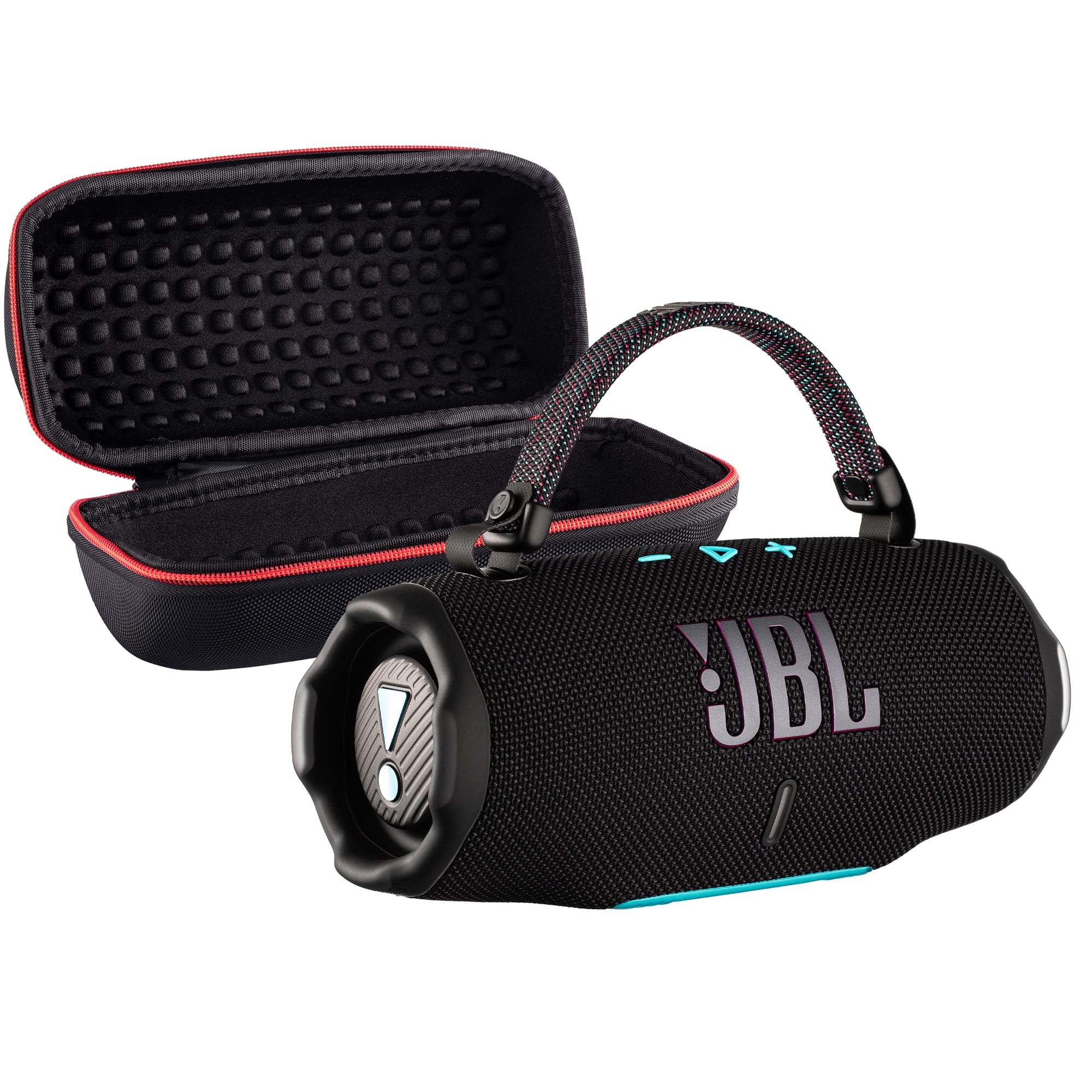Front. JBL - JBL Charge 6 Portable Wireless Bluetooth Speaker with IP68 Waterproof (Funky) Case Bundle - Funky.