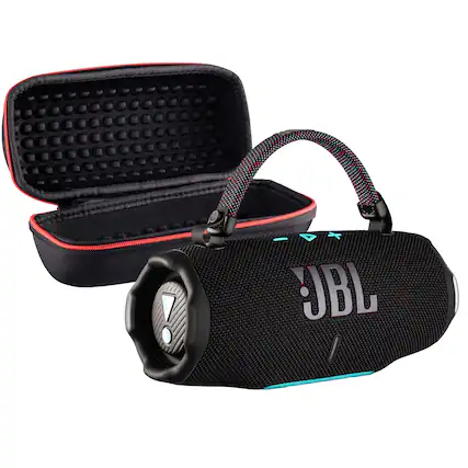 Front. JBL - JBL Charge 6 Portable Wireless Bluetooth Speaker with IP68 Waterproof (Funky) Case Bundle - Funky.