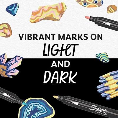 Vibrant Marks on Light and Dark Sharpie Creative Marker