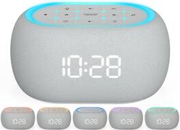 FINEAK - White Noise Sound Machine Alarm Clock with Bluetooth Speaker - Gray
