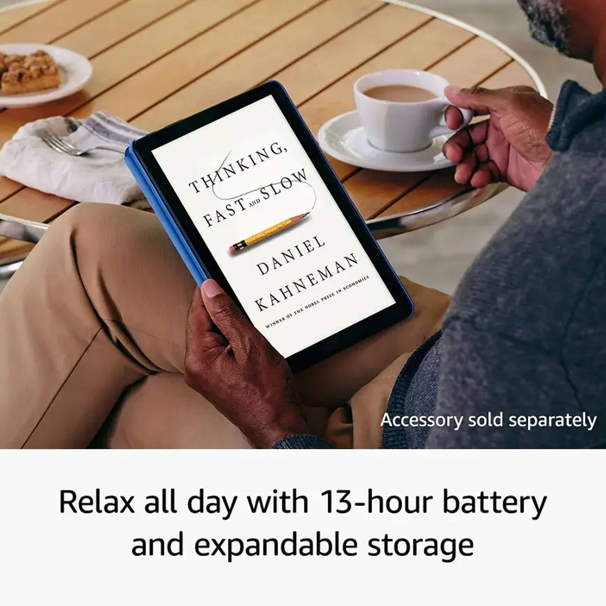 **Thinking, Fast and Slow**  
Daniel Kahneman  
Winner of the Nobel Prize in Economics  

Accessory sold separately  

Relax all day with 13-hour battery and expandable storage