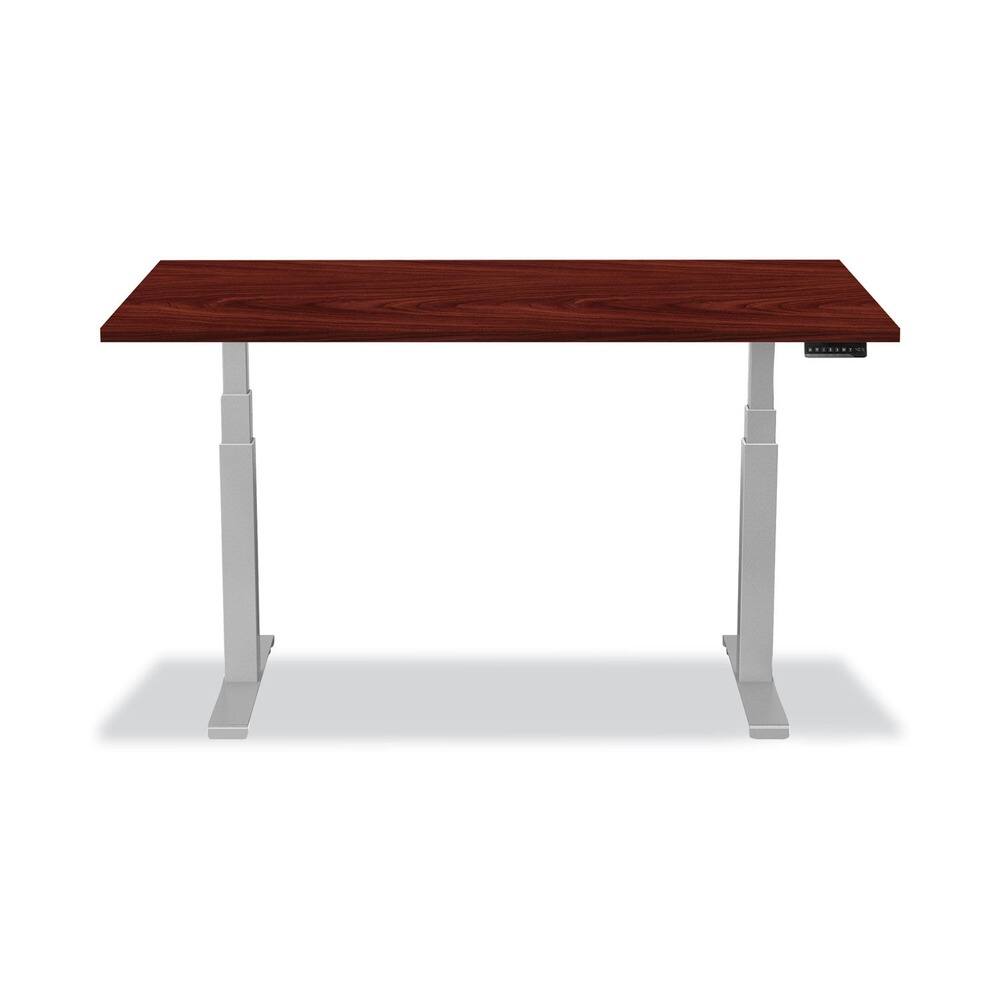 Angle. Fellowes - 9650401 Levado 48 in. x 24 in. Laminate Table Top - Mahogany - Mahogany.