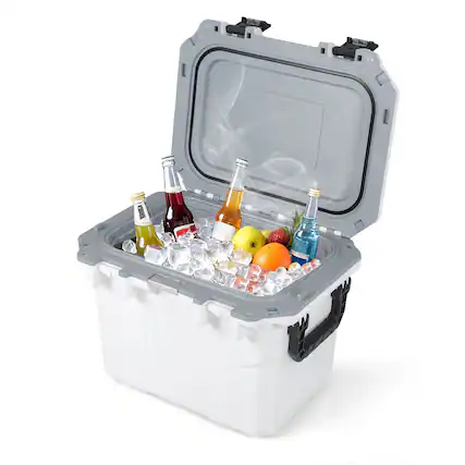 Front. Costway - Costway 53 QT Ultra-Light Injection Molded Cooler with 2 Handles & Bottle Opener for 6 Days - White.