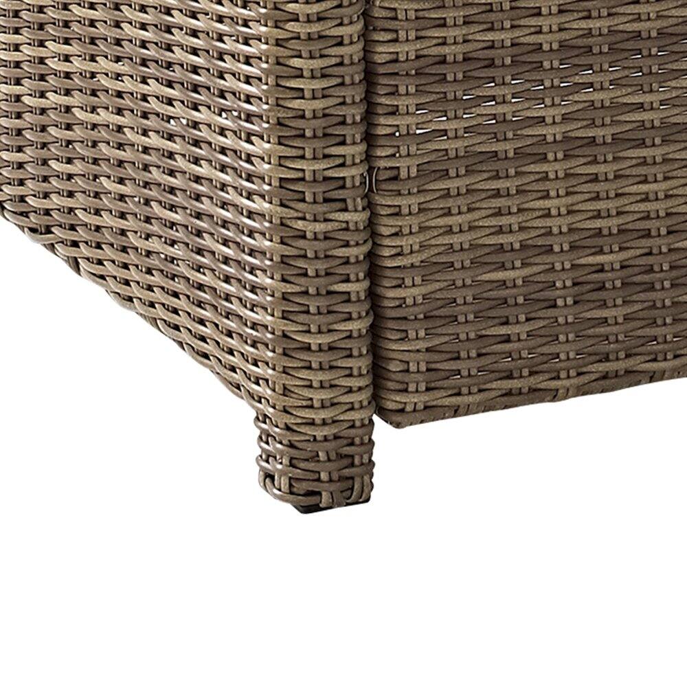 Alt View 6. Crosley Furniture - Bradenton 3Pc Armless Wicker Outdoor Chair Set - Side Table & 2 Armless Chairs - Sangria.