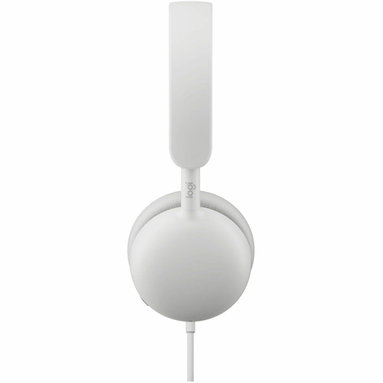 Alt View 4. Logitech - Logitech Zone Wired 2 - Noise-Canceling Headset with Adaptive Hybrid ANC, USB-C with USB-A adapter, Offwhite - USB Type - White.