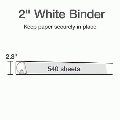 2" White Binder  
Keep paper securely in place  

2.3"  
540 sheets