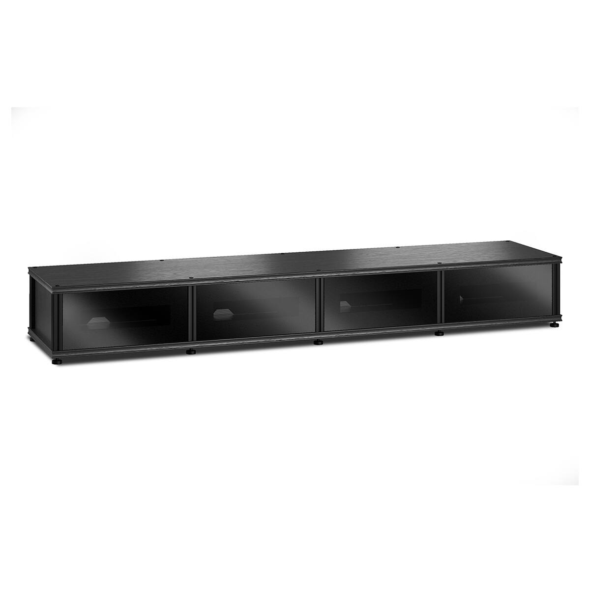 Front. Salamander Designs - Salamander Designs Synergy 141 Quad AV Cabinet (Black Oak with Black Glass Doors & Black Posts) - Black Oak/Black.