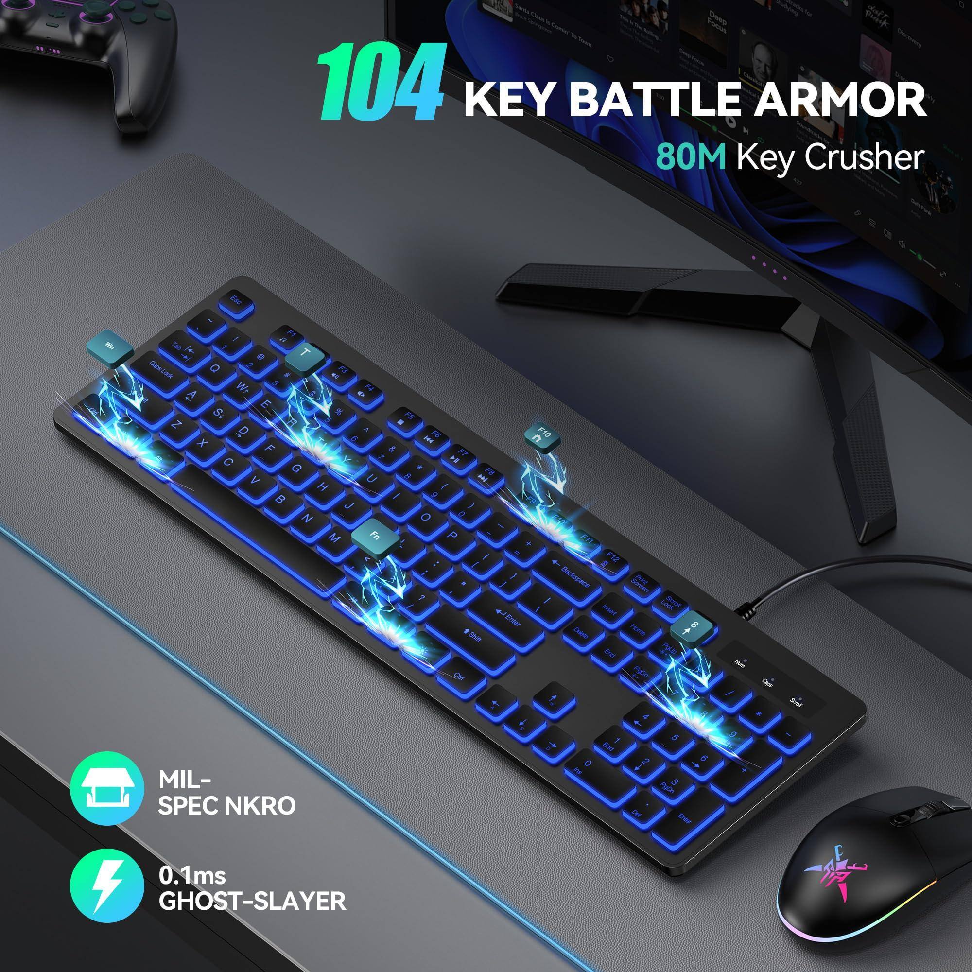 104 KEY BATTLE ARMOR  
80M Key Crusher  

MIL-SPEC NKRO  
0.1ms GHOST-SLAYER