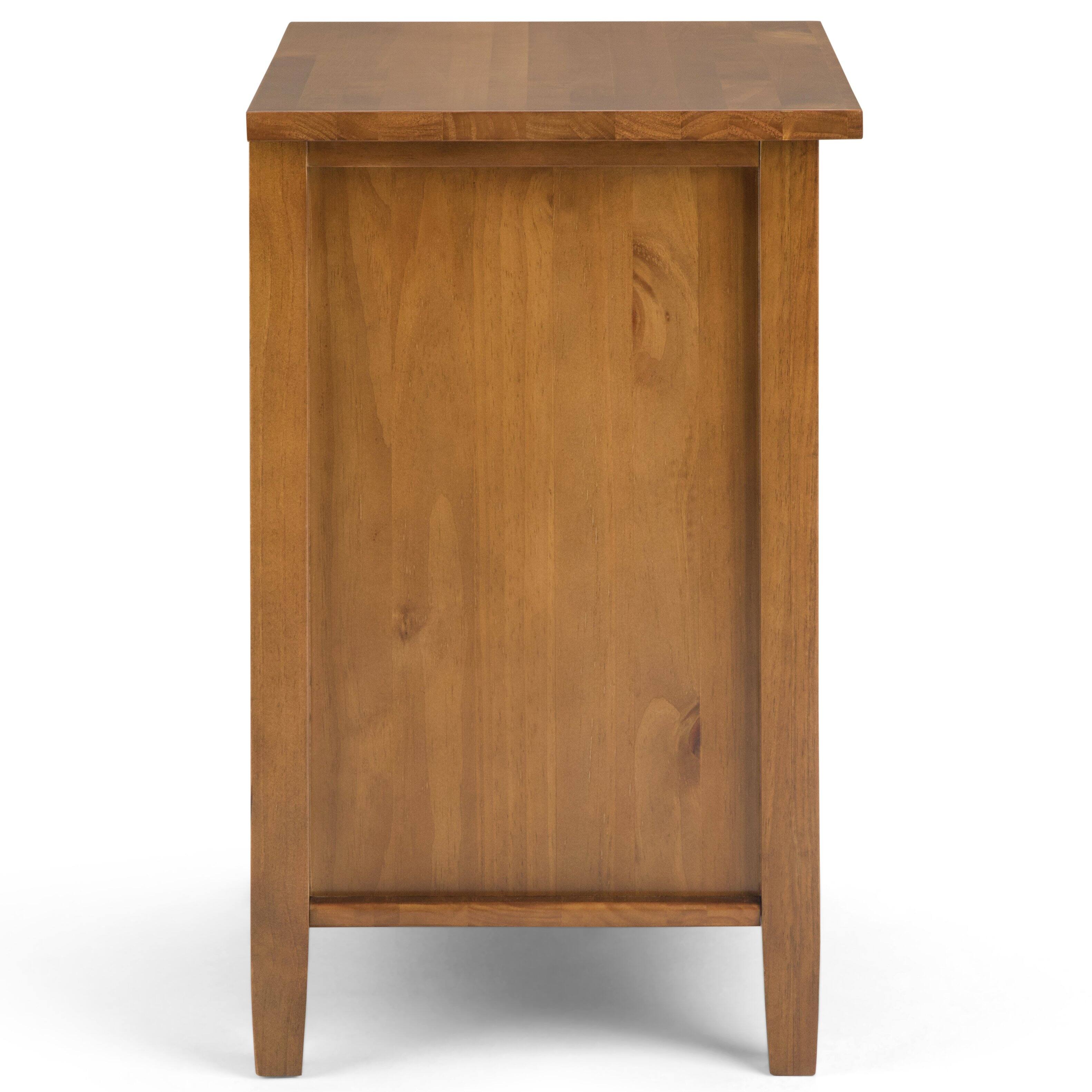Back. Simpli Home - Warm Shaker 24 inch Solid Wood Transitional Night Stand in Light Golden Brown (Set of 2) - Light Golden Brown.