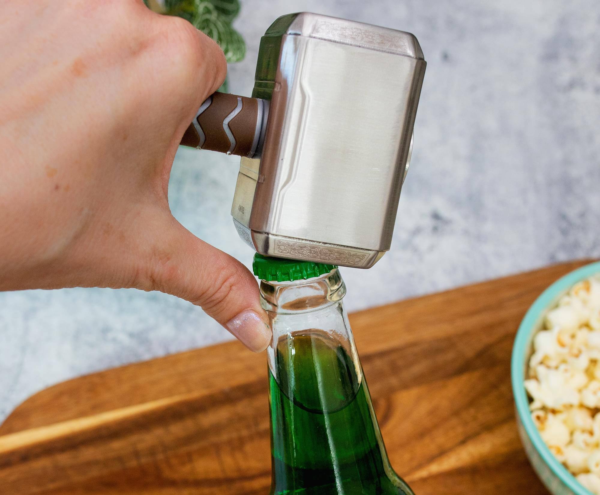 Alt View 5. Ukonic - Marvel Mighty Thor Mjolnir Stainless Steel Bottle Opener - Silver.