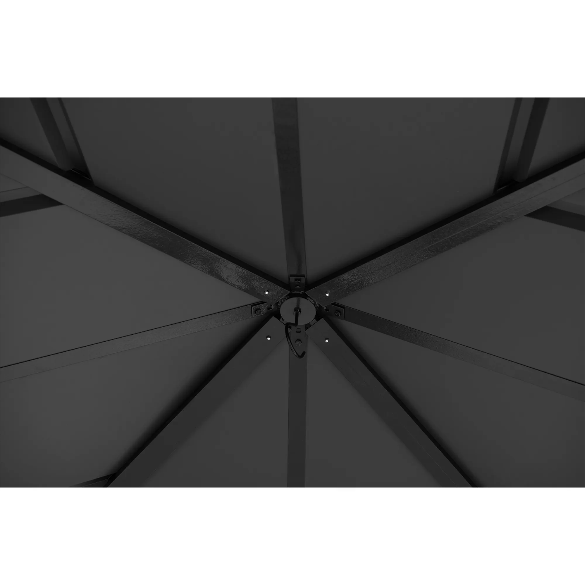 Alt View 1. SUNJOY - SUNJOY Kingston 12x12 Gazebo, Steel Hardtop Gazebo with Curtain and Netting - Cedar Posts - Black.