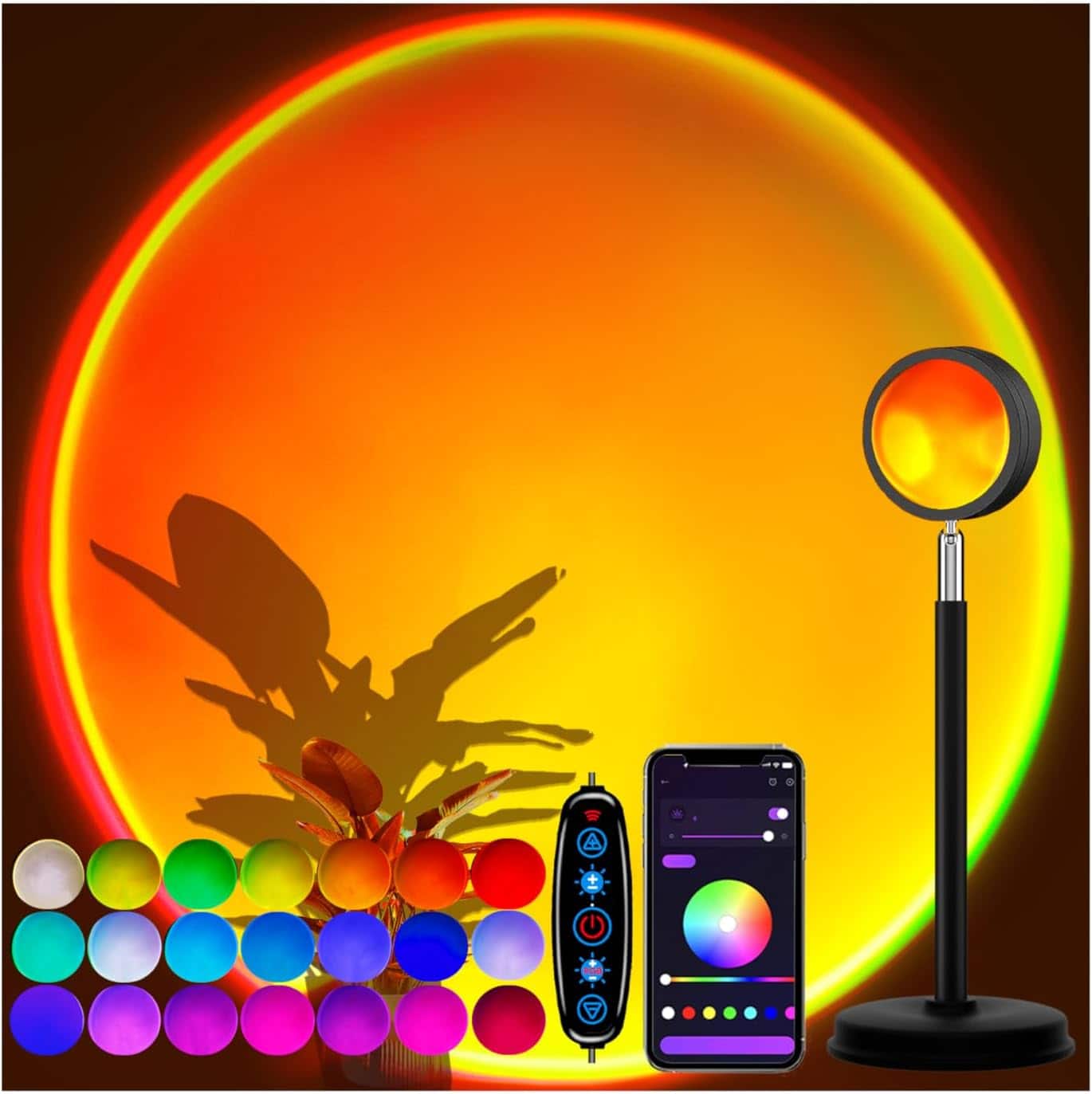 The Best Inks - Lamp LED Light LED Adjustable Smart Projector with Control Color Changing Photography Bedroom Decor Party - default