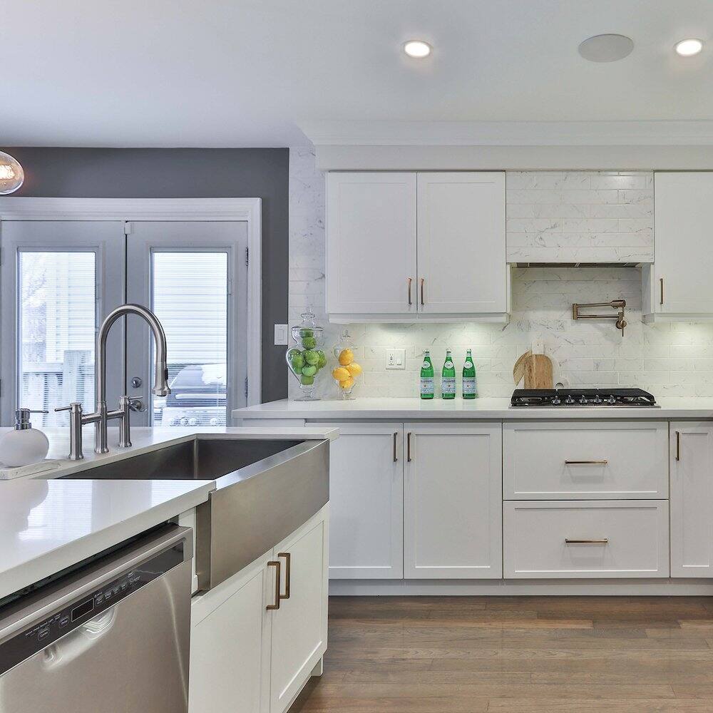 Left. Whitehaus - Noah's Collection Brushed Stainless Steel Commercial Single Bowl Sink - Silver.