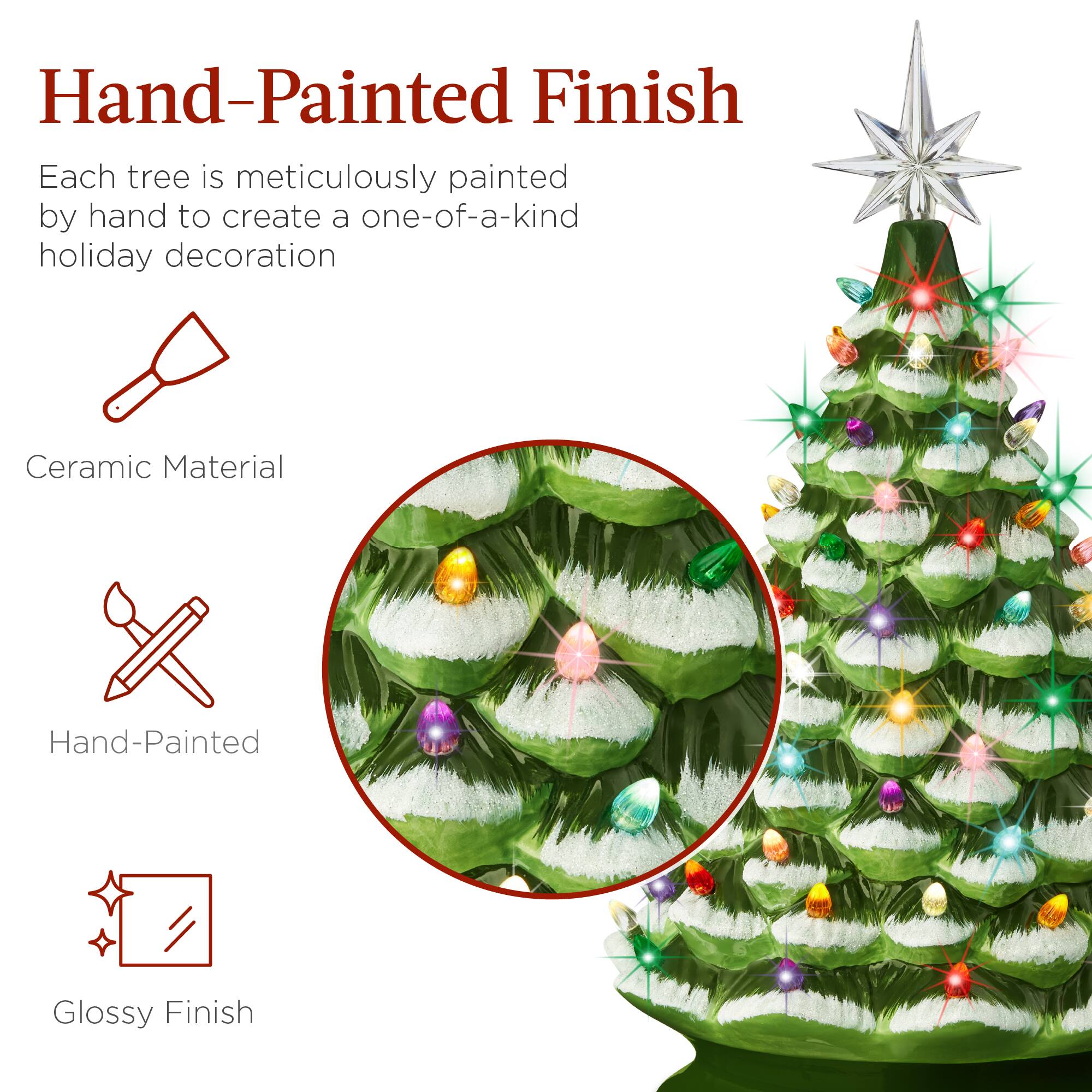 Hand-Painted Finish

Each tree is meticulously painted by hand to create a one-of-a-kind holiday decoration

- Ceramic Material
- Hand-Painted
- Glossy Finish