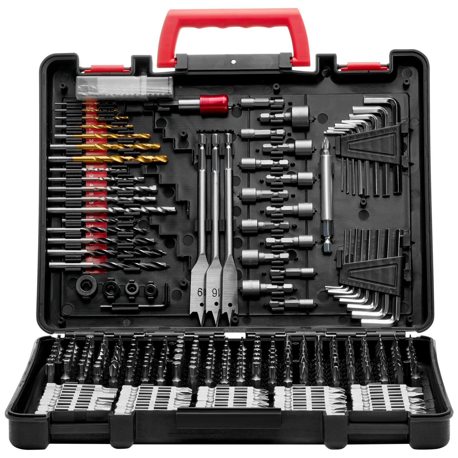 Alt View 5. VEVOR - Drill Bit Set,318 Pieces Drill and Driver Bit Set, Screwdriver Bit Set Suit Wood Metal Cement Drilling and Screw Driving - Black.