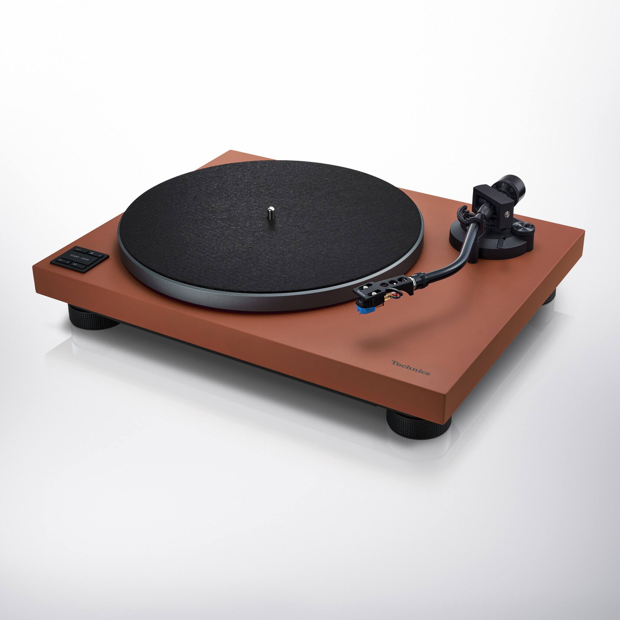 Alt View 14. Technics - Technics HiFi Bluetooth Turntable with Coreless Direct Drive Motor, Audiophile-Grade Cartridge and Precision Tonearm - Terracotta Brown.