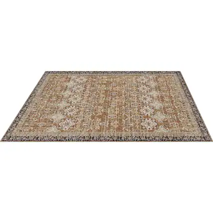 Front. VEVOR - Area Rug, 8 x 10 ft Large Washable Rug, Non-Slip and Tear-Resistant Soft Carpet, Pet & Child Friendly Vintage Area Rugs - Brown Green.