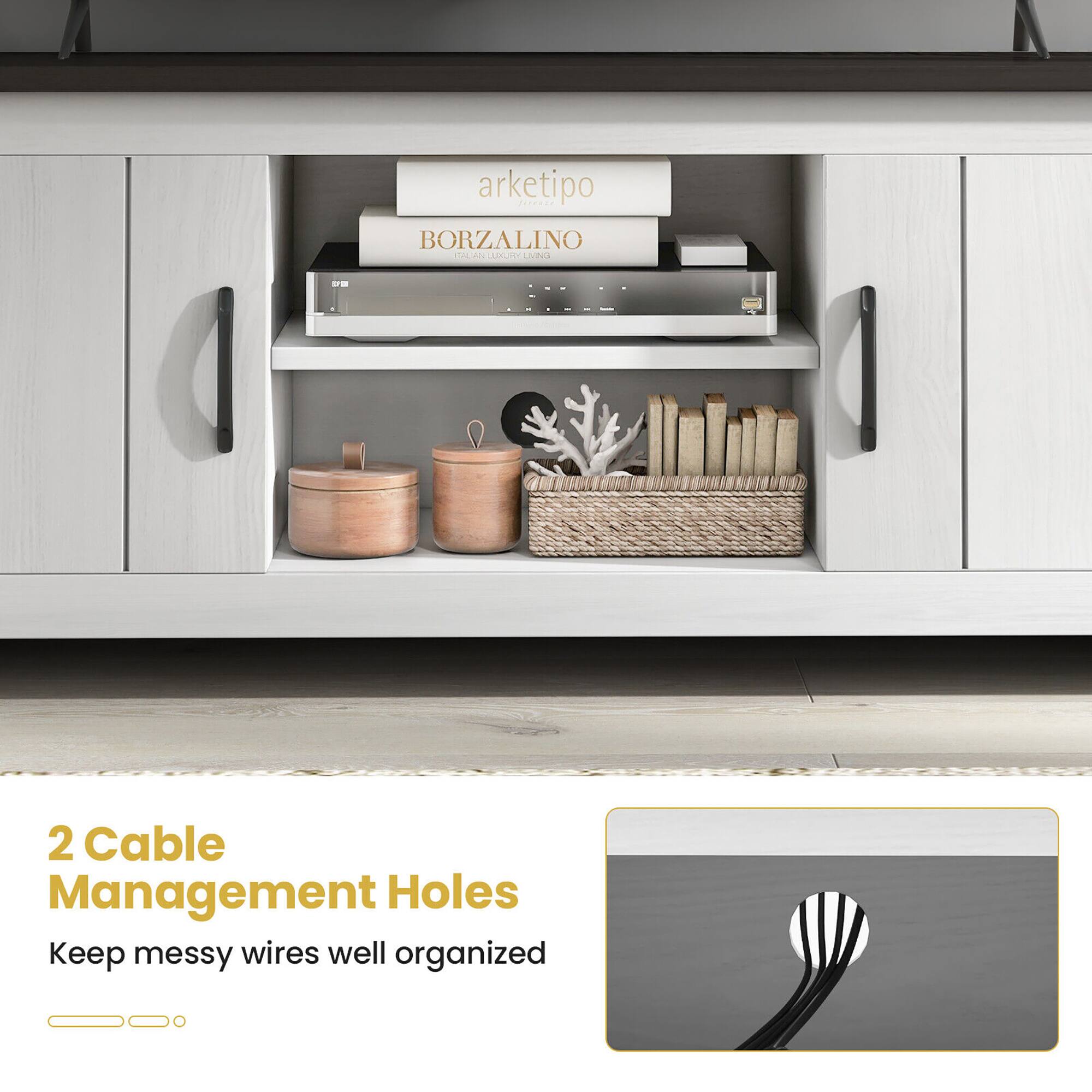 arketipo BORZALINO - 2 Cable Management Holes Keep messy wires well organized