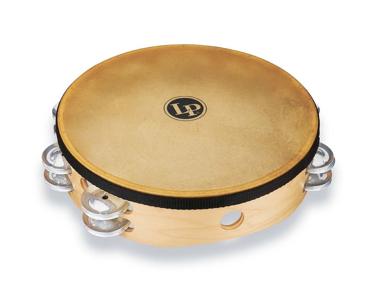 Angle. Latin Percussion - Pro 10 Double Row Tambourine Alum.