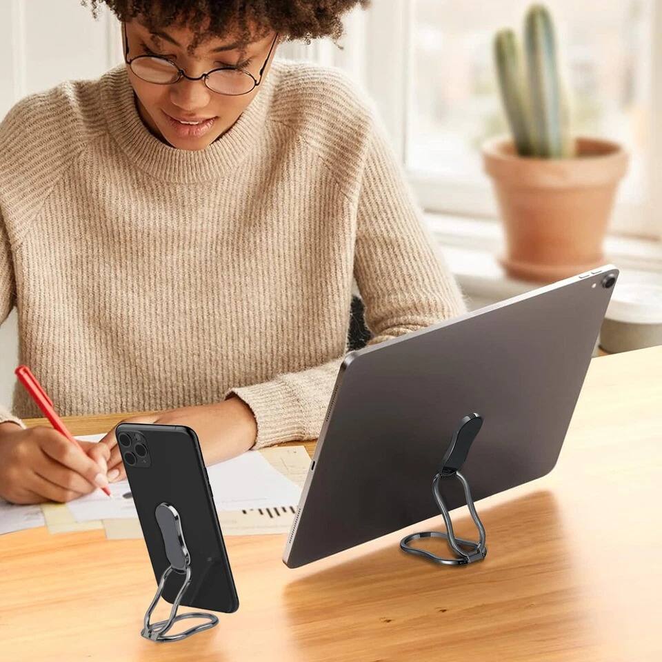 Alt View 2. Home Collection - Magnetic Finger Grip Ring Phone Holder Stand, 3 In 1, 360 Degree - Black.