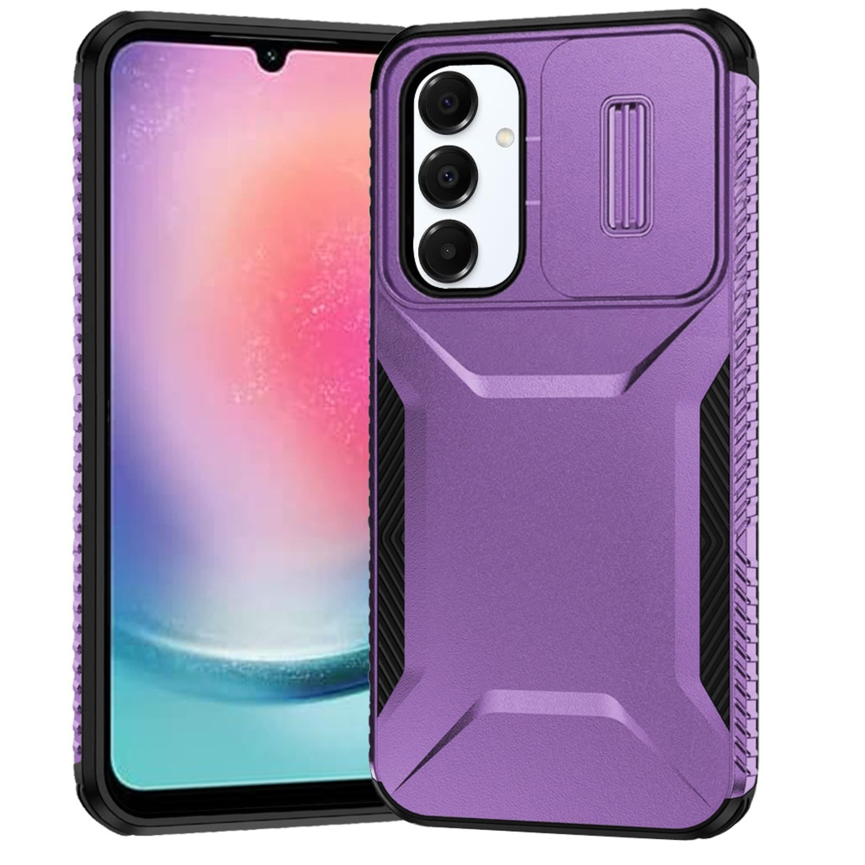 Kitcheniva - Rugged Side Grip Case With Sliding Lens Cover & Tempered Glass For Samsung A26 5G - Dark Purple price history on PriceWatchPro