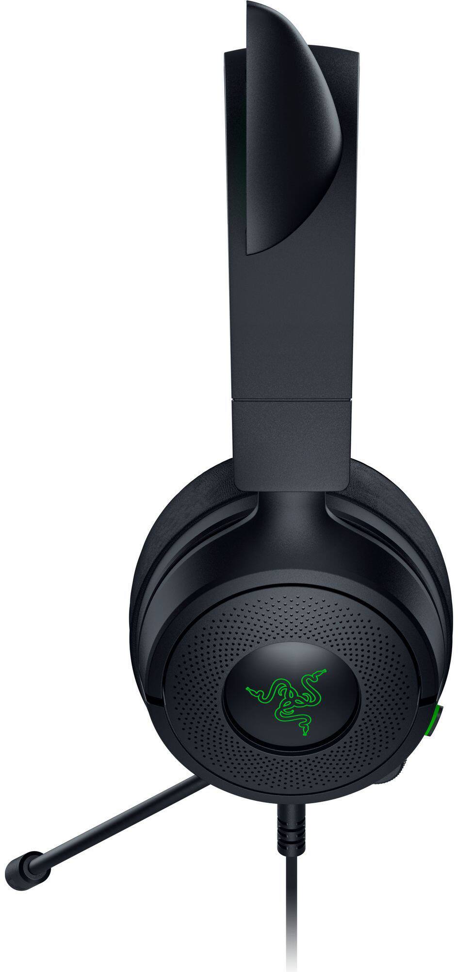 Alt View 6. Razer - Kraken Kitty V3 X Wired Over-the-Ear Gaming Headset for PC, PlayStation, Nintendo Switch, Steam Deck, and Smartphone - Black.