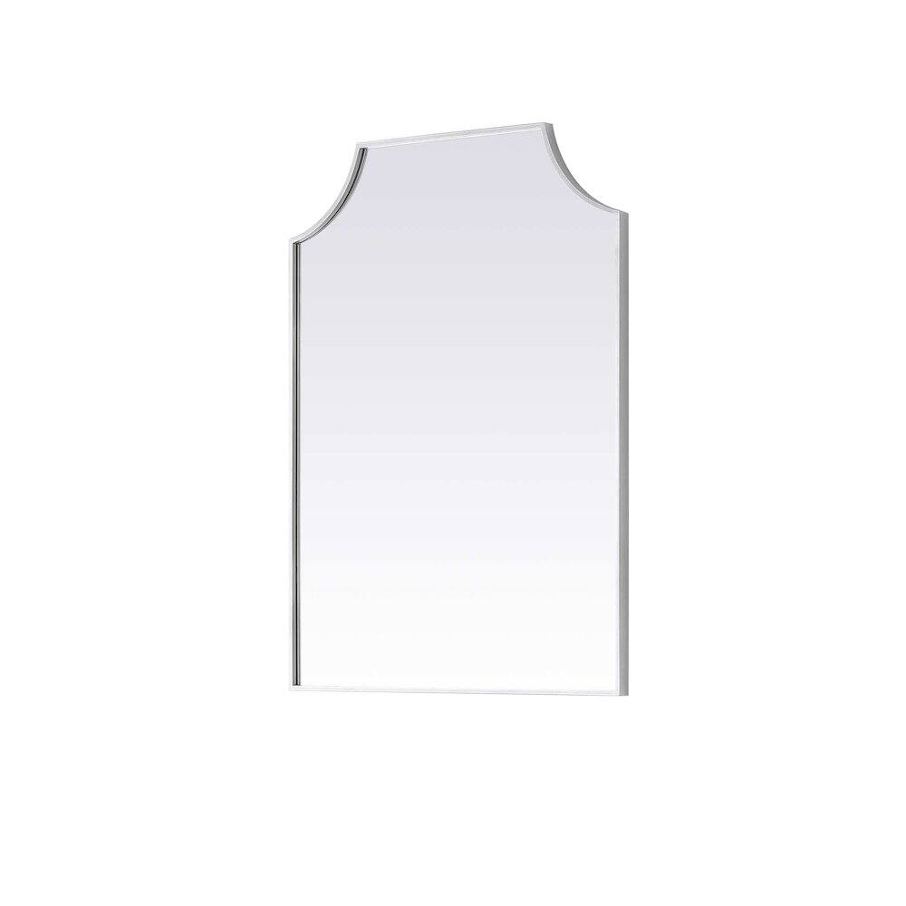 Left. Elegant Kitchen and Bath - Notched Metal Mirror 27x36 inch in Silver - Silver.