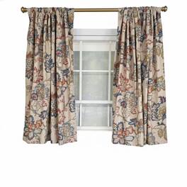 RLF Home - Silvia 100% Cotton Rod Pocket Window Curtain set of 2 Panels 100" x 63" - Multi